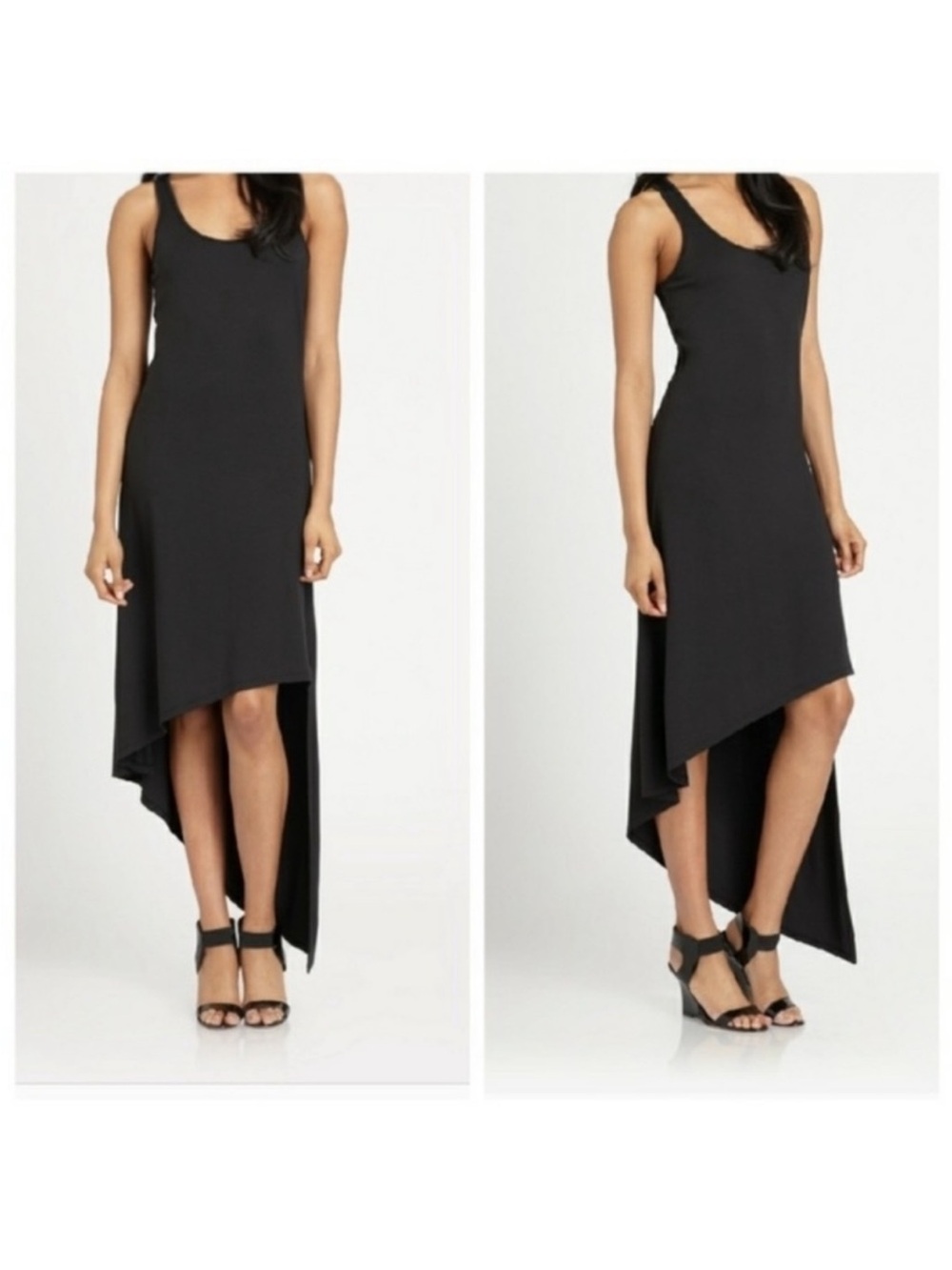 Michel kors Black Asymmetrical High-Low Tank Dress sz xs stretch fit smal too